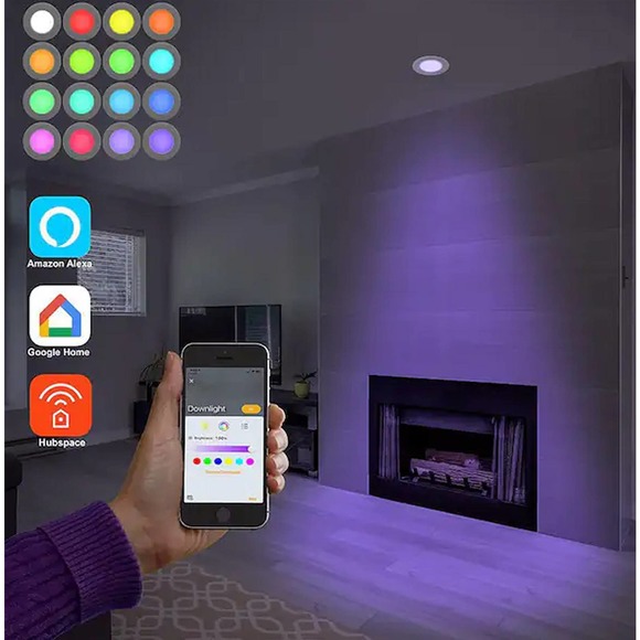 5"-6" Smart Adj. CCT Integrated LED Recessed Light Trim. Hubspace, Google, Alexa - Picture 2 of 6